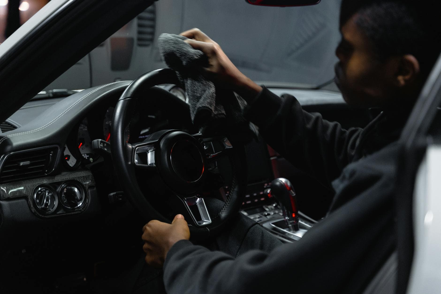 Spotless detailed car interior after cleaning
